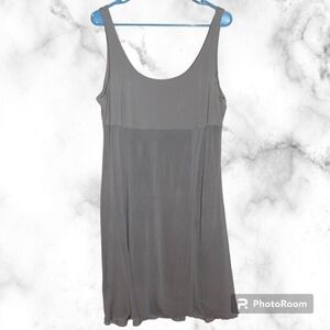 EILEEN Fisher Gray Knee Length Silk Dress